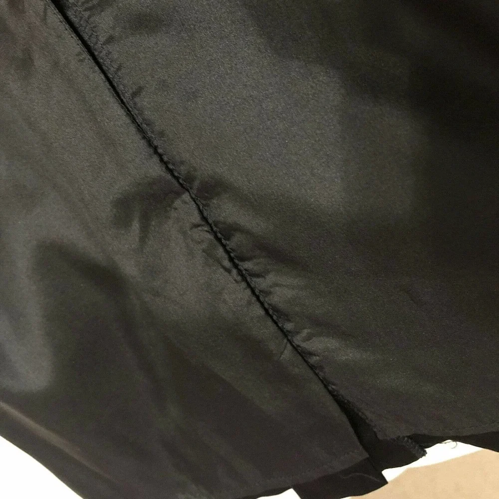STELLA & JAMIE NWT Satin Straight Skirt M Pleated Paperbag Hight Waisted Black - Picture 6 of 6